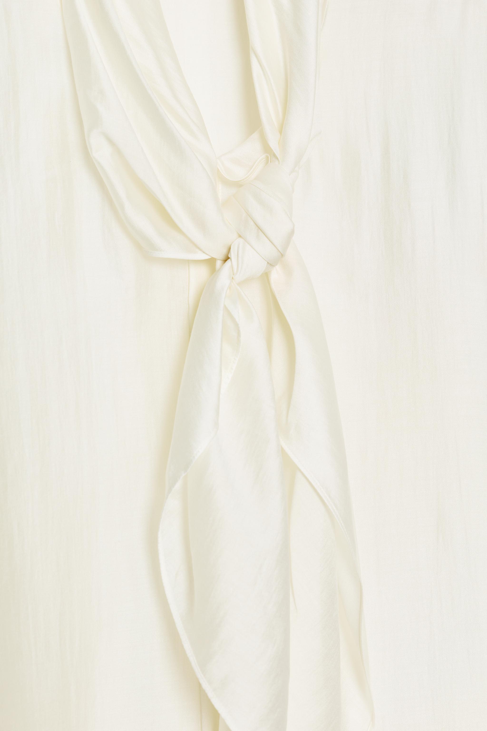 Женские рубашки Zara ZW COLLECTION SATIN EFFECT TIE SHIRT — фото 8