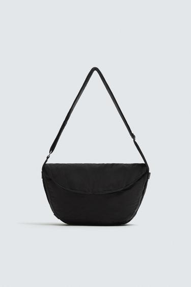 Zara NYLON SHOULDER BAG - Black