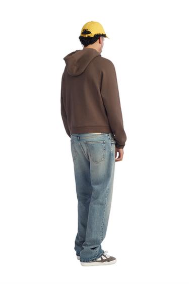 Zara “NUEVA YOL” PATCHES HOODIE SWEATSHIRT - Brown