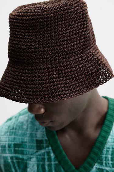 CROCHET BUCKET HAT - Dark brown by Zara - Image 3
