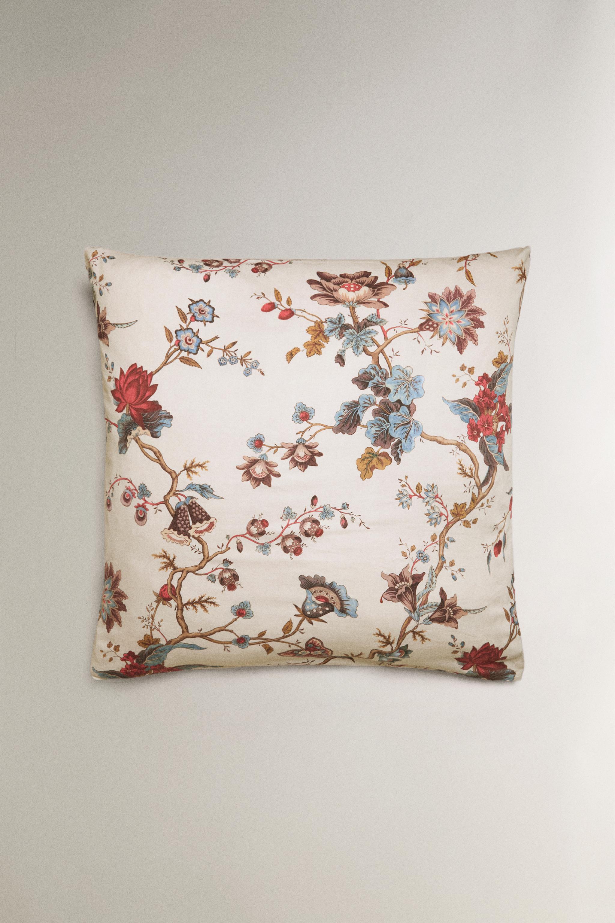 SATIN FLORAL PILLOWCASE | KATHARINE POLE — Oyster-white