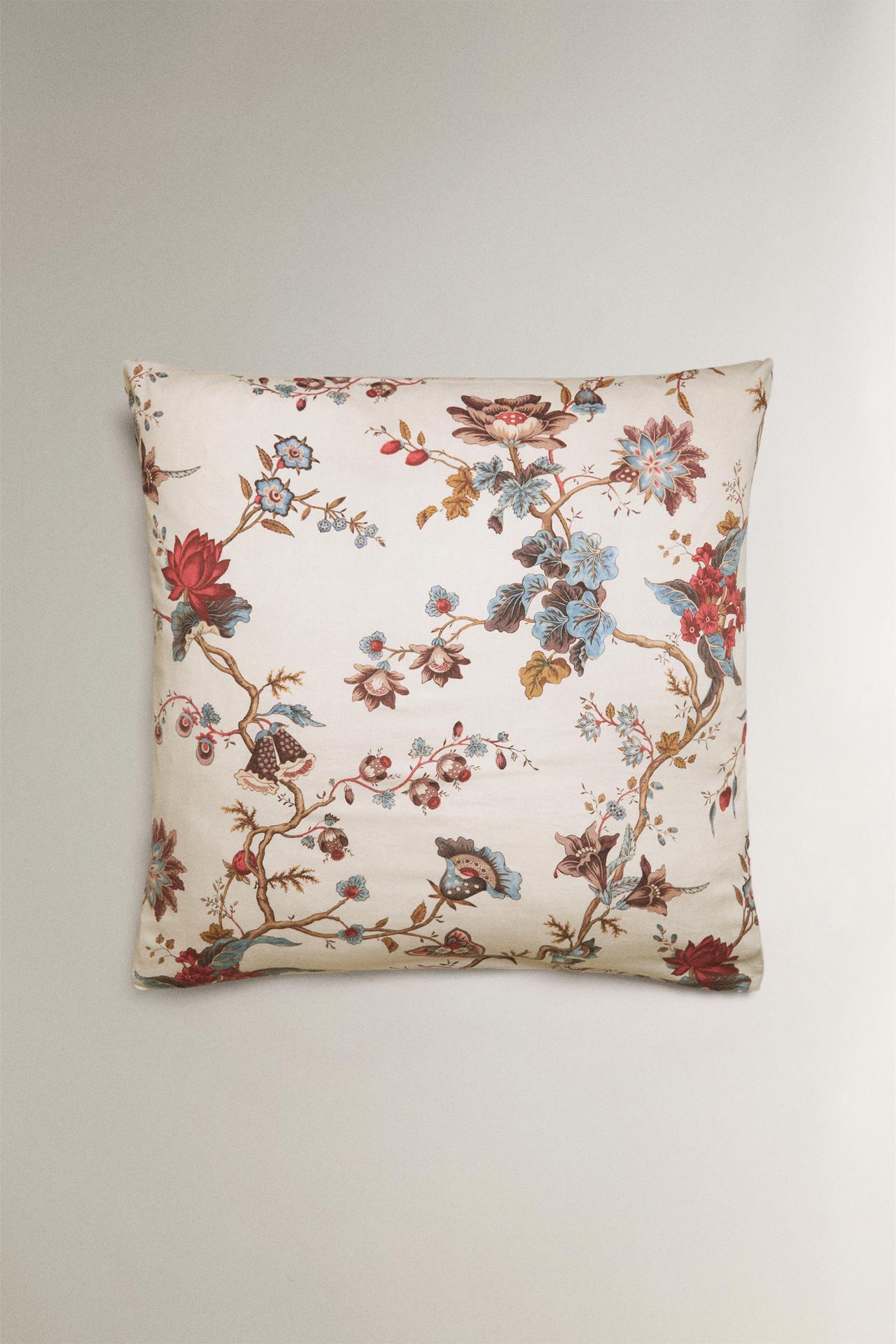 SATIN FLORAL PILLOWCASE | KATHARINE POLE — Oyster-white