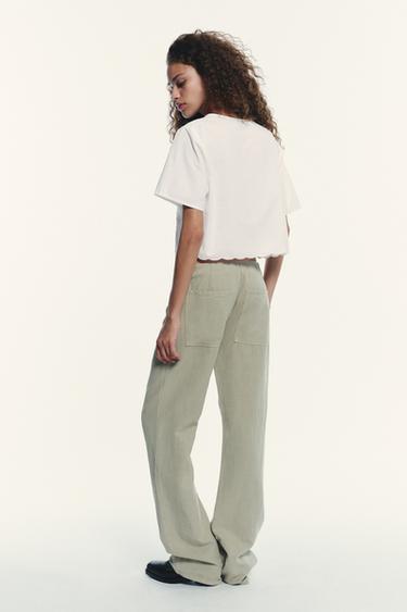 EMBROIDERED SHIRT WITH TIES - Oyster-white by Zara - Image 2