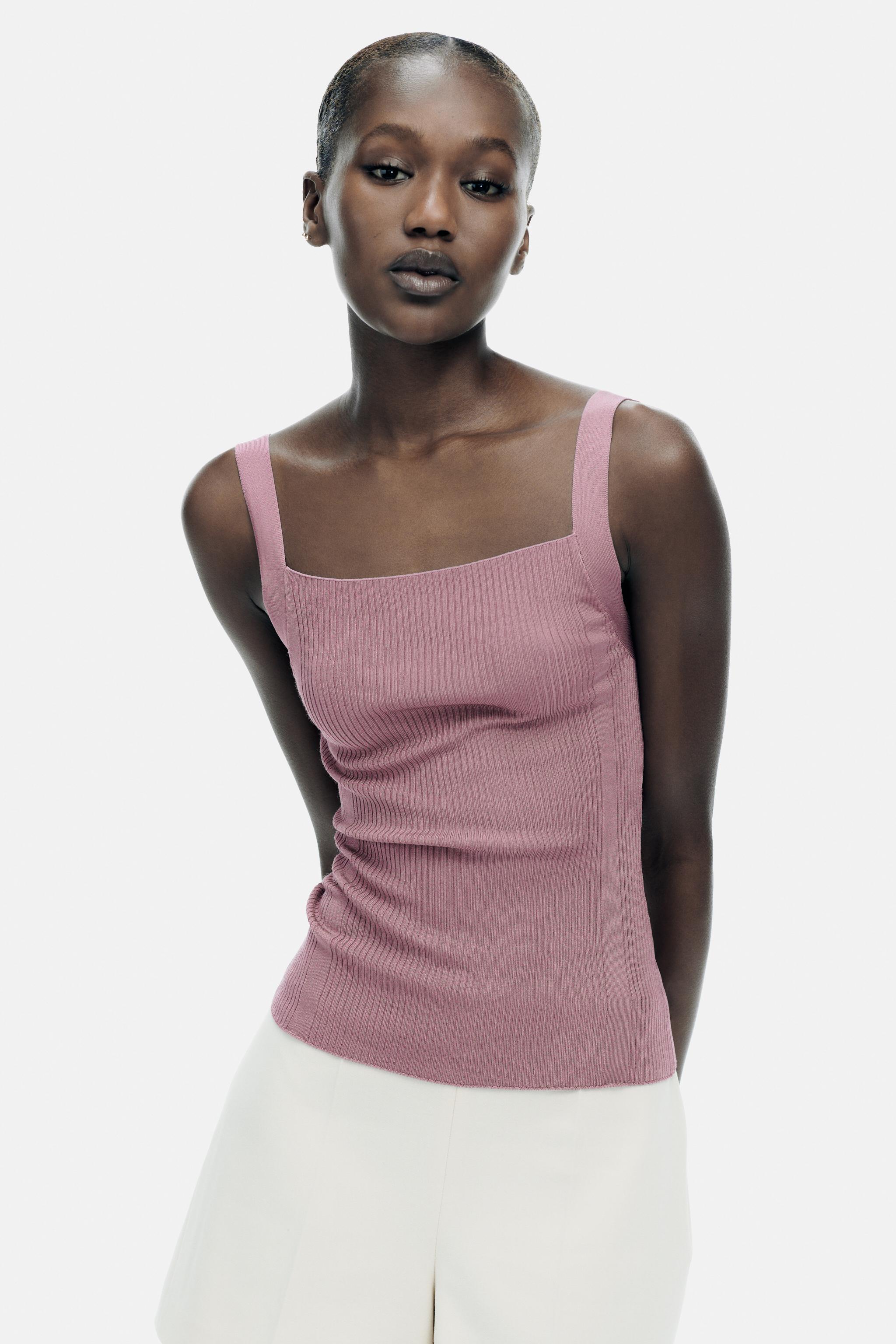 Pink satin hot sale top zara