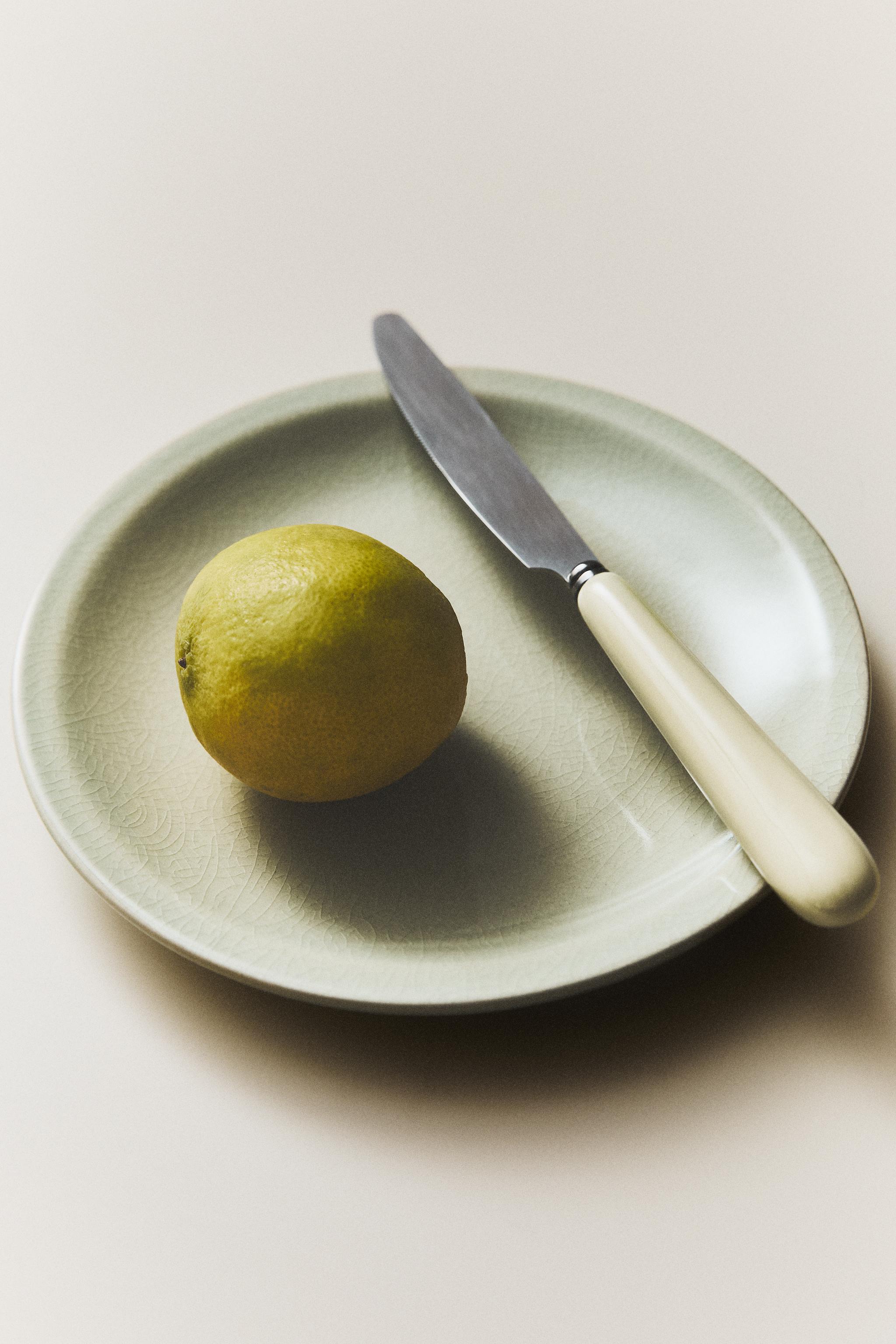 ENAMELLED STONEWARE DESSERT PLATE
