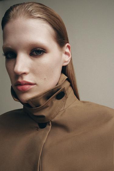 ZW COLLECTION SHORT PARKA WITH ADJUSTABLE WAIST - Brown / Taupe by Zara - Image 6