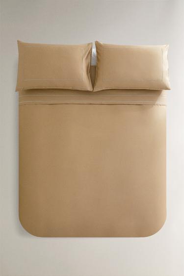 HOUSSE DE COUETTE SATIN DOUBLE FESTON - Beige de Zara - Image 0