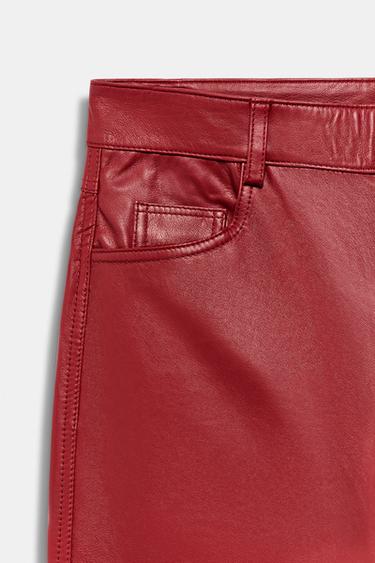 PANTALON 100% CUIR ZW COLLECTION ÉDITION LIMITÉE - Rouge de Zara - Image 6