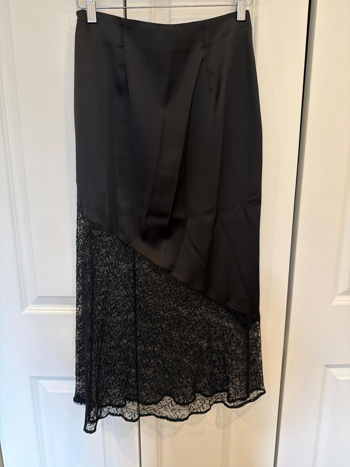 COMBINATION LACE SATIN EFFECT MIDI SKIRT - Image 2
