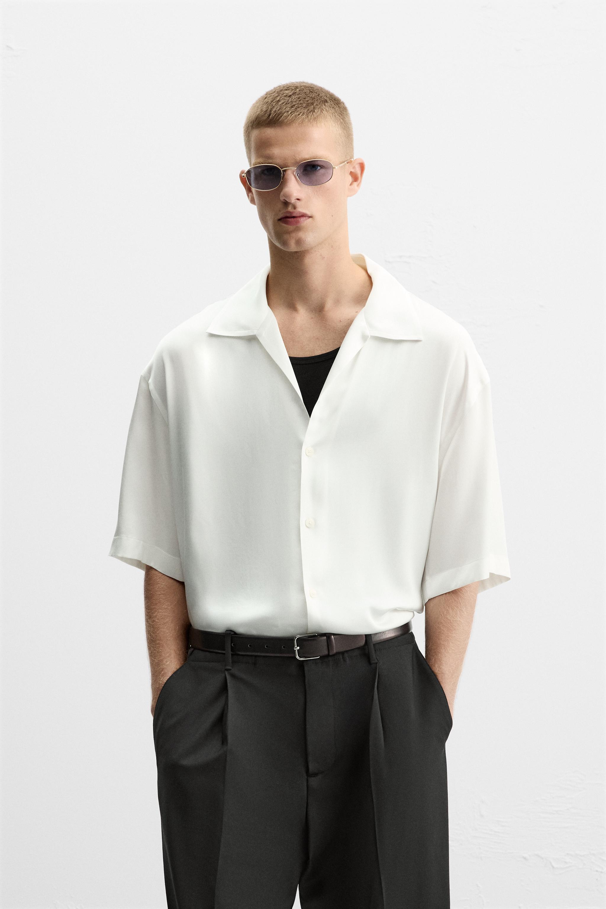 CAMISA SATINADA Blanco ZARA Estados Unidos de America United States