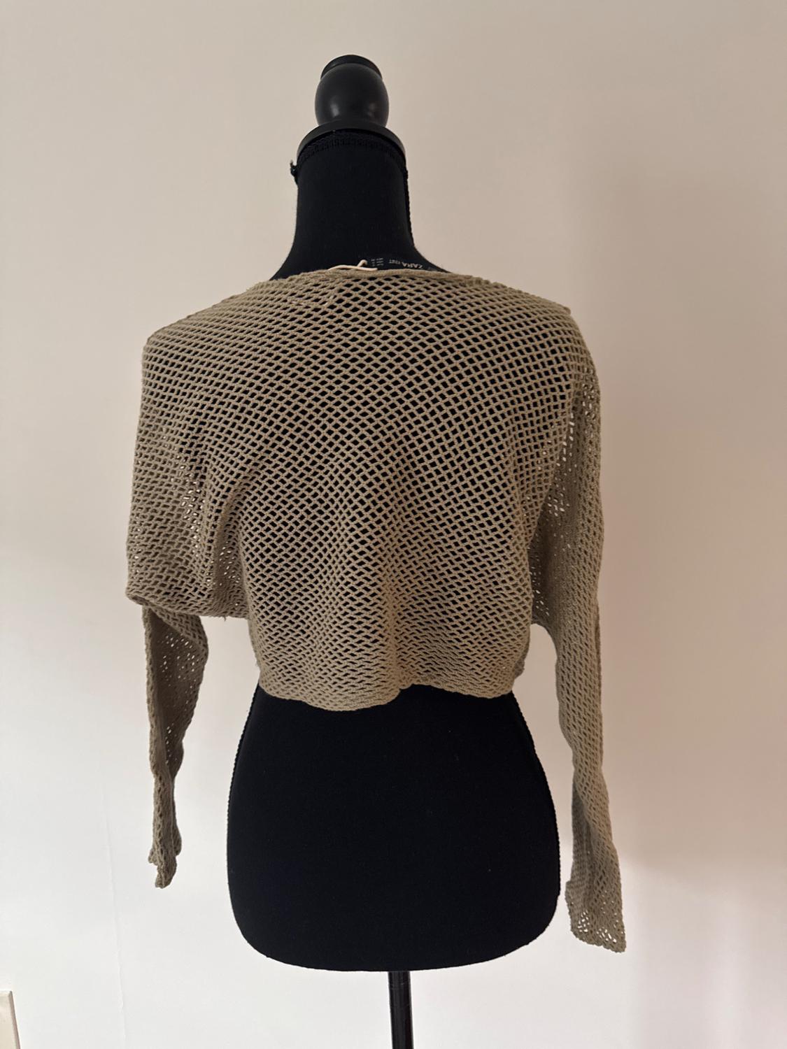 TAN MESH KNIT TOP - Image 3