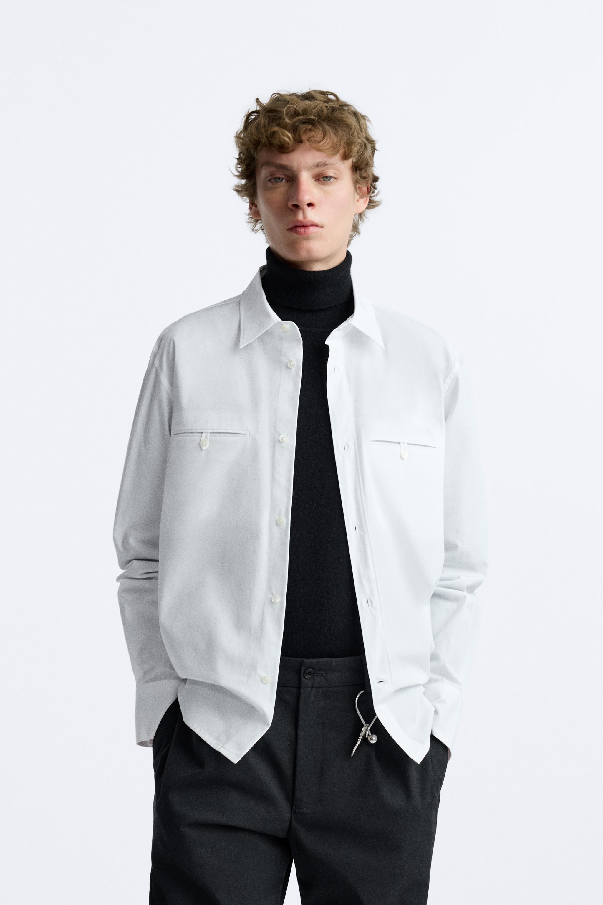 ポケット付きポプリンシャツ - ホワイト | ZARA Japan / 日本