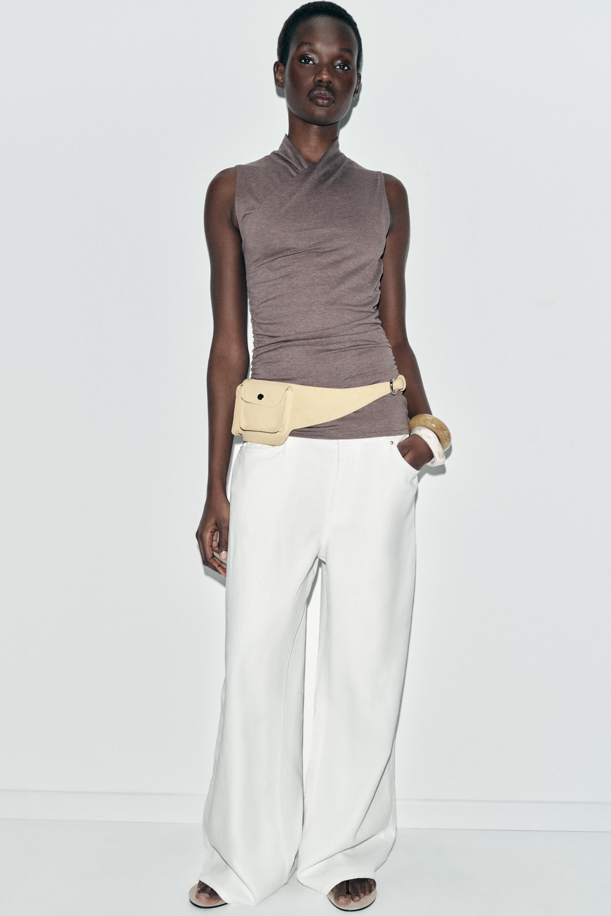 DRAPED GATHERED TOP - Brown | ZARA Turkey