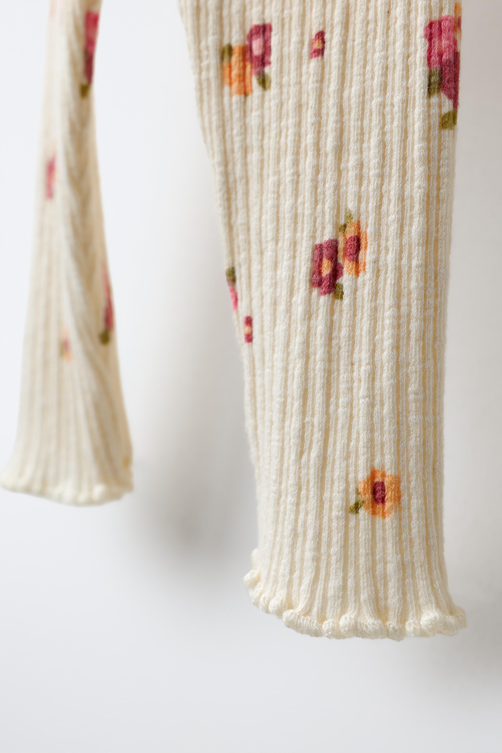 FRUIT PRINT RIBBED LEGGINGS