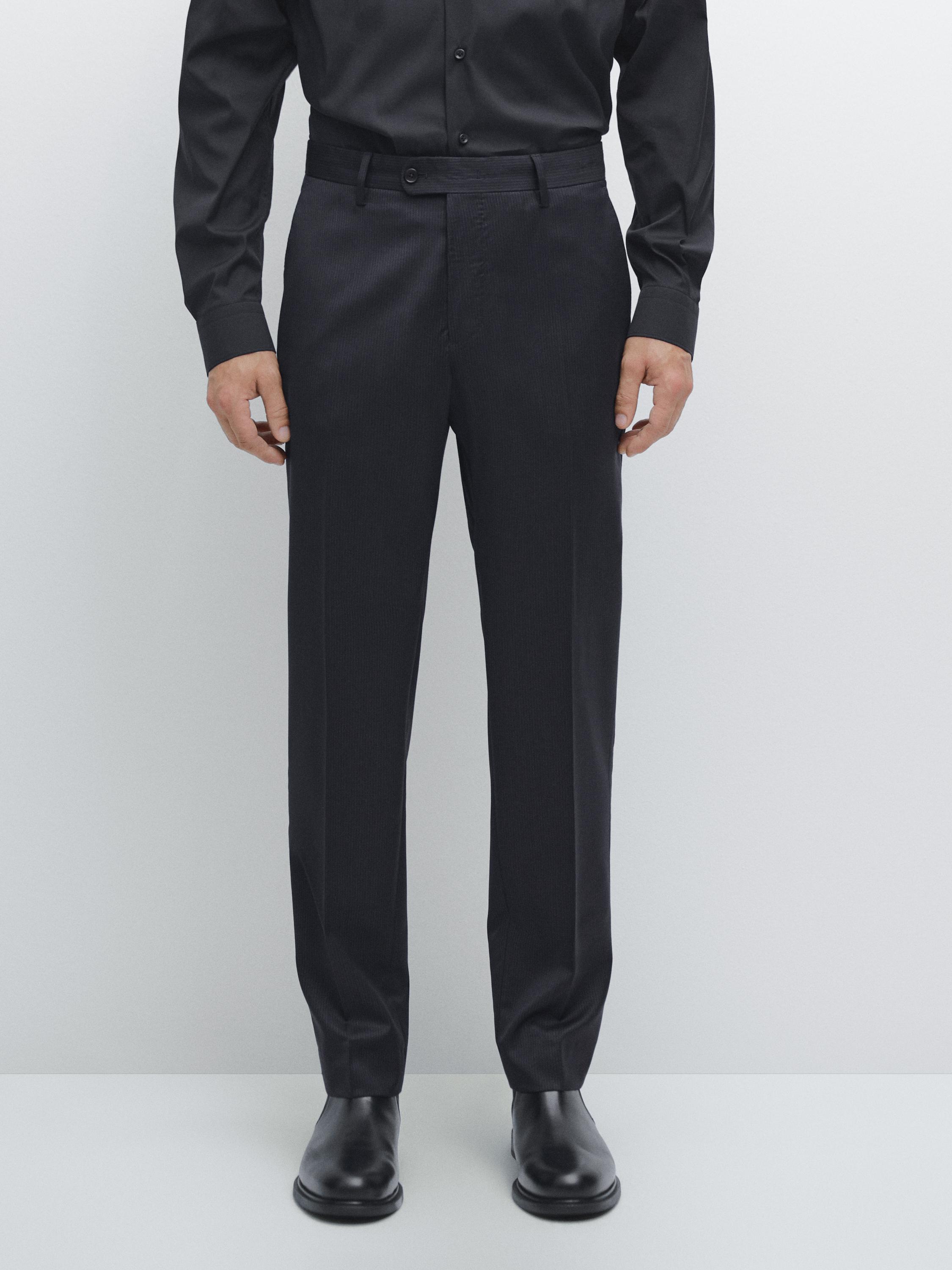 Pantalon de costume à rayures tennis en laine