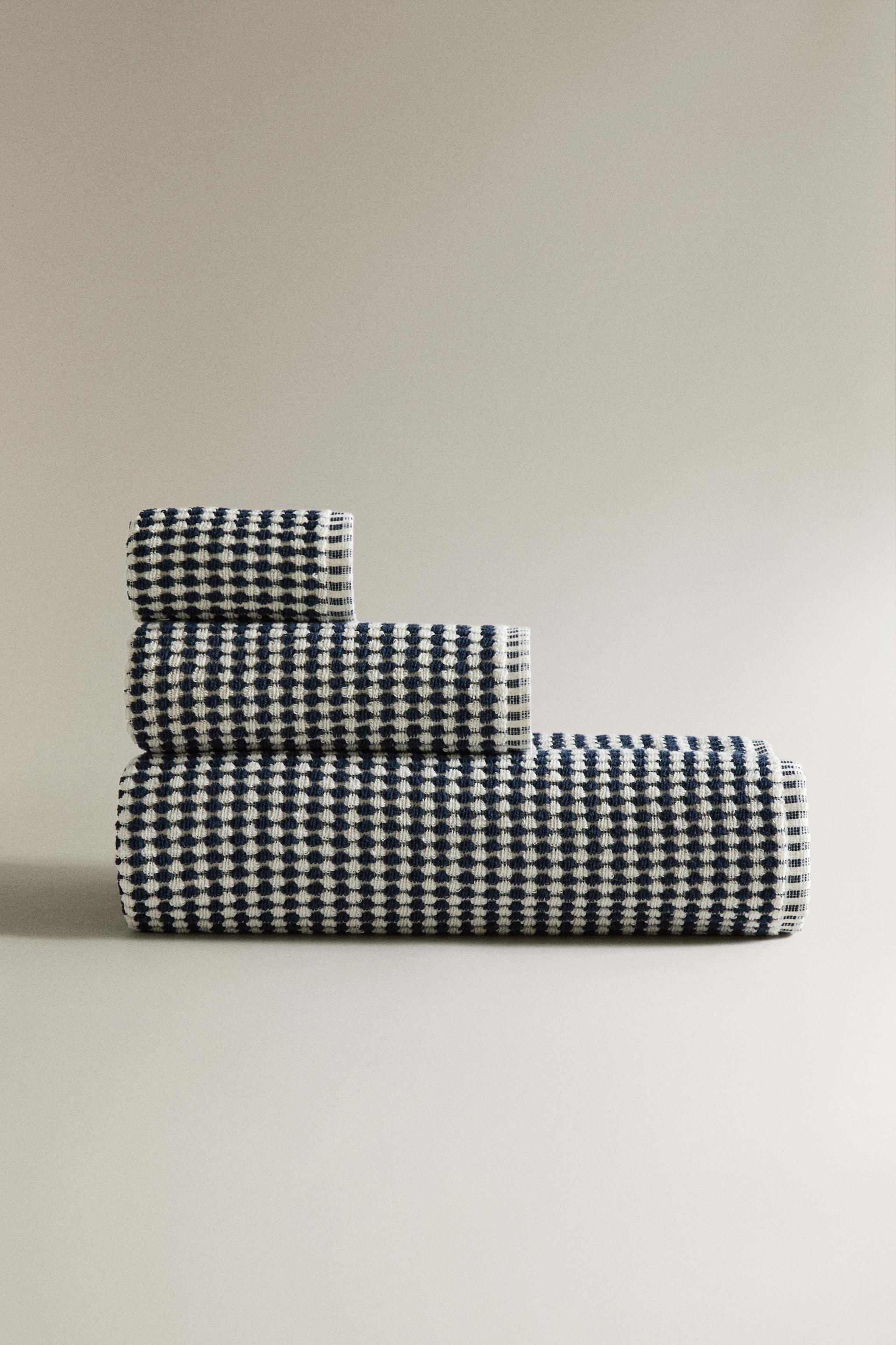 SERVIETTE DE BAIN TEXTURÉE COTON