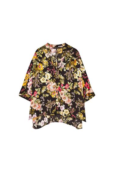 FLOWING FLORAL PRINT BLOUSE