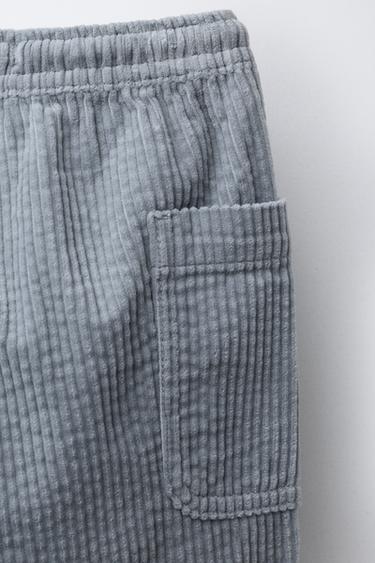 CORDUROY TROUSERS WITH POCKETS - Light blue by Zara - Image 3