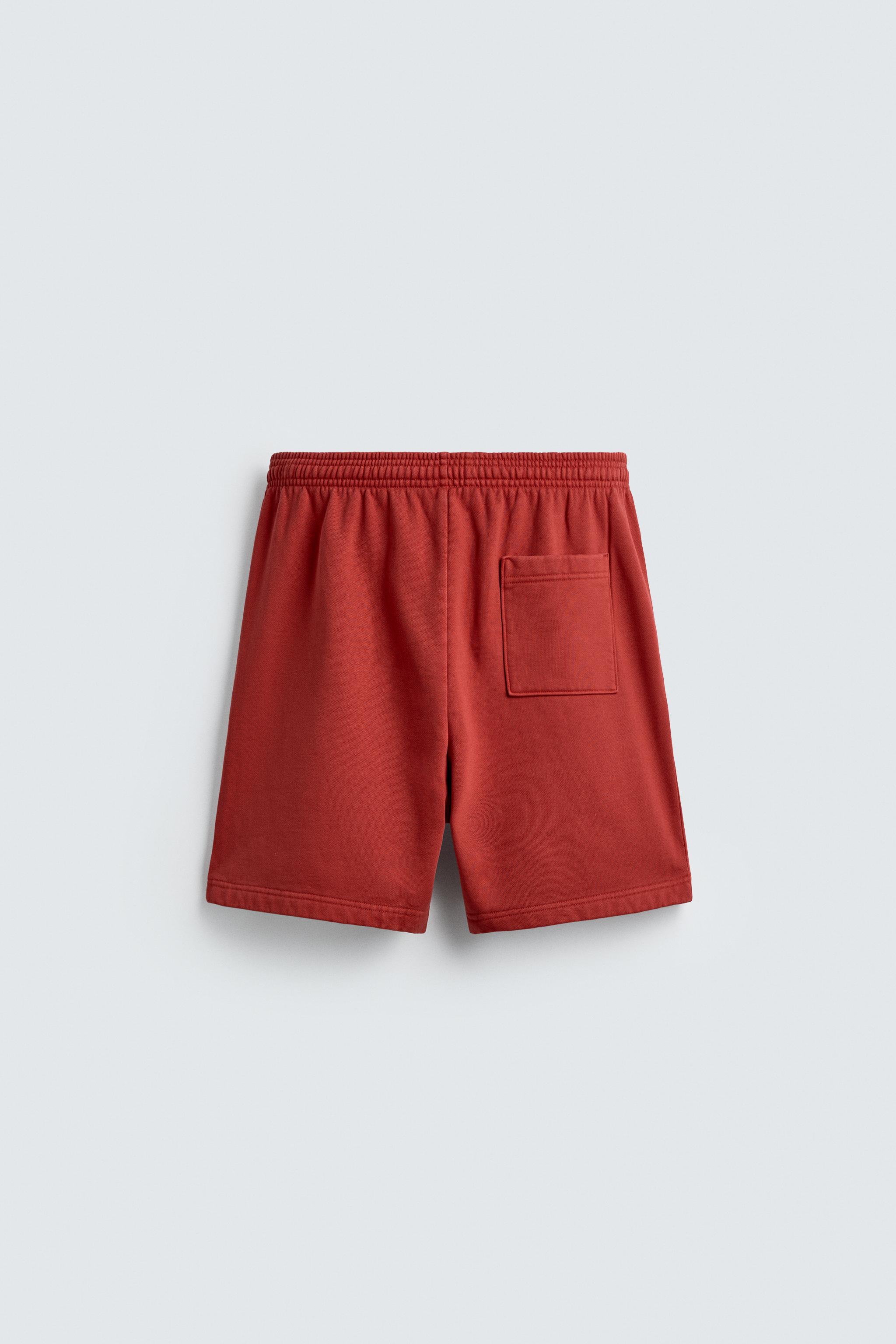 WASHED JOGGER SHORTS - Red | ZARA United States