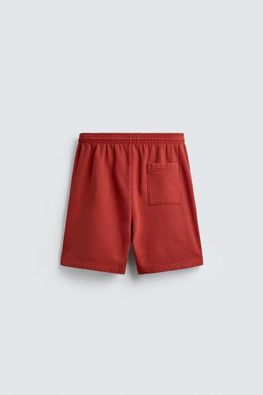 WASHED JOGGER BERMUDA SHORTS - Red by Zara - Image 6
