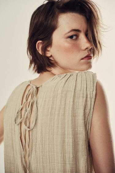 CRINKLE-EFFECT CHIFFON MIDI DRESS - Ash by Zara - Image 1
