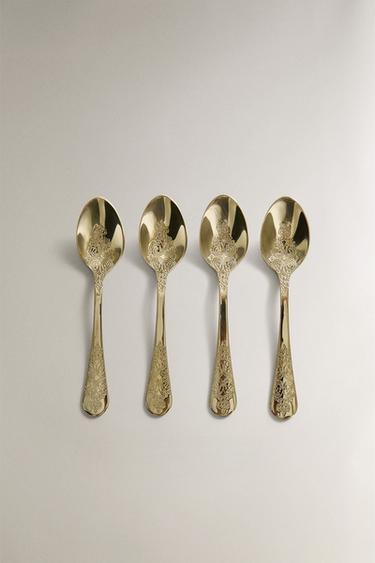 SET OF ENGRAVED DESSERT SPOONS (SET OF 4) - Cava by Zara - Image 0