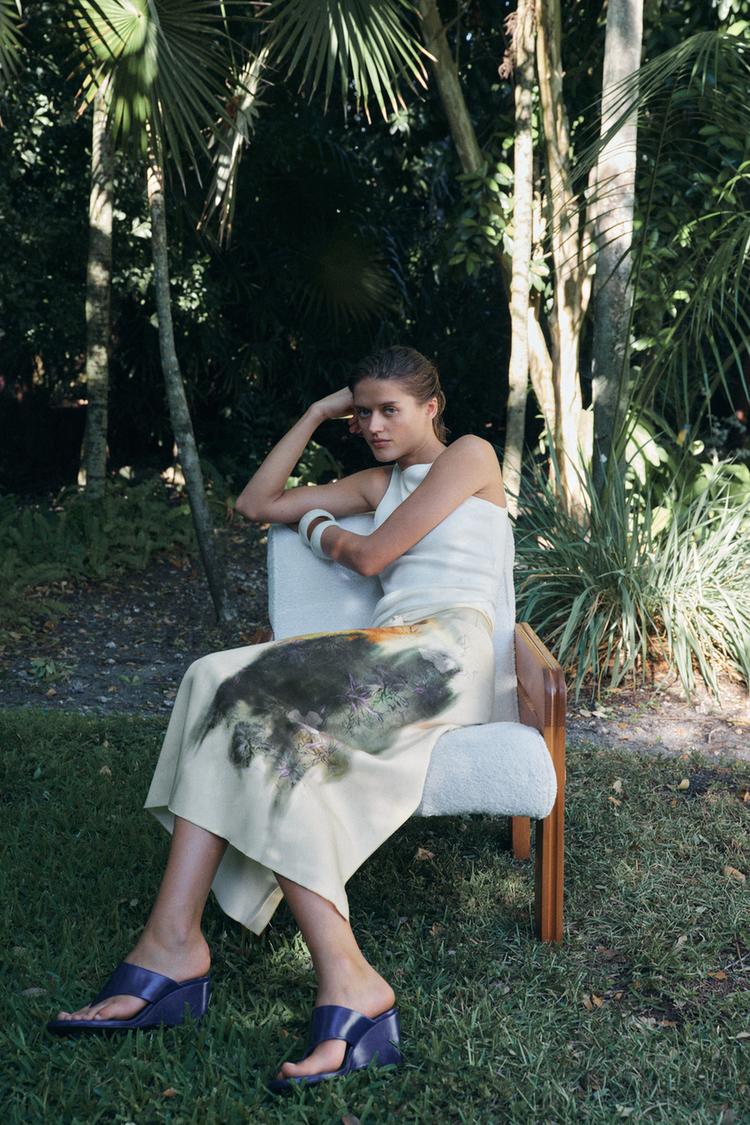 ZW COLLECTION プリント ミディスカート - プリント地 | ZARA Japan / 日本 