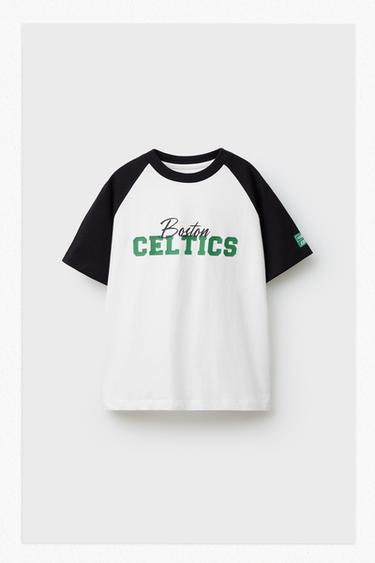 T-SHIRT À MANCHES RAGLAN BOSTON CELTICS NBA - Blanc / Noir de Zara