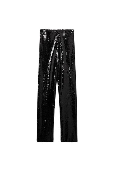 SLIM FIT SEQUINNED LEGGINGS