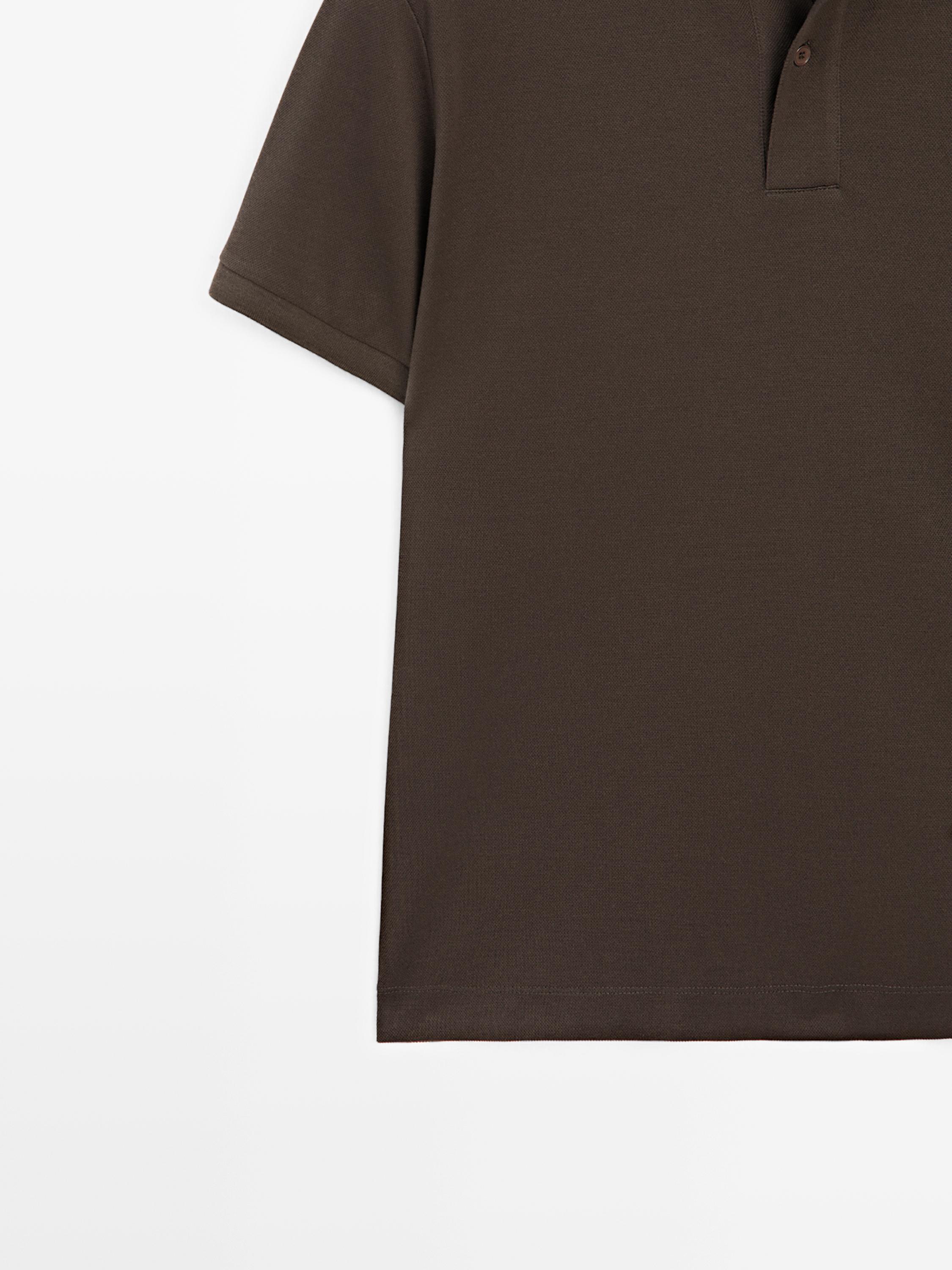 Short sleeve polo shirt with contrast detail