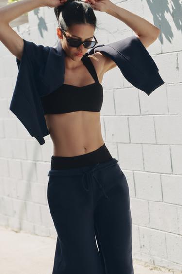 STRETCH CROP TOP - Black by Zara