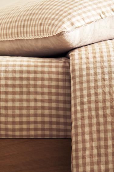 CHILDREN’S GINGHAM CHECK FITTED SHEET - Pink by Zara - Image 5