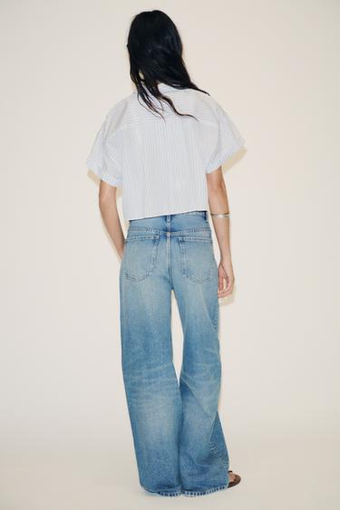 POPLIN CROP SHIRT - Blue/White by Zara - Image 3