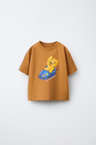 Zara PRINTED T-SHIRT - Ocher