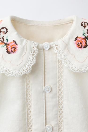 EMBROIDERED SHIRT - Ecru by Zara - Image 2
