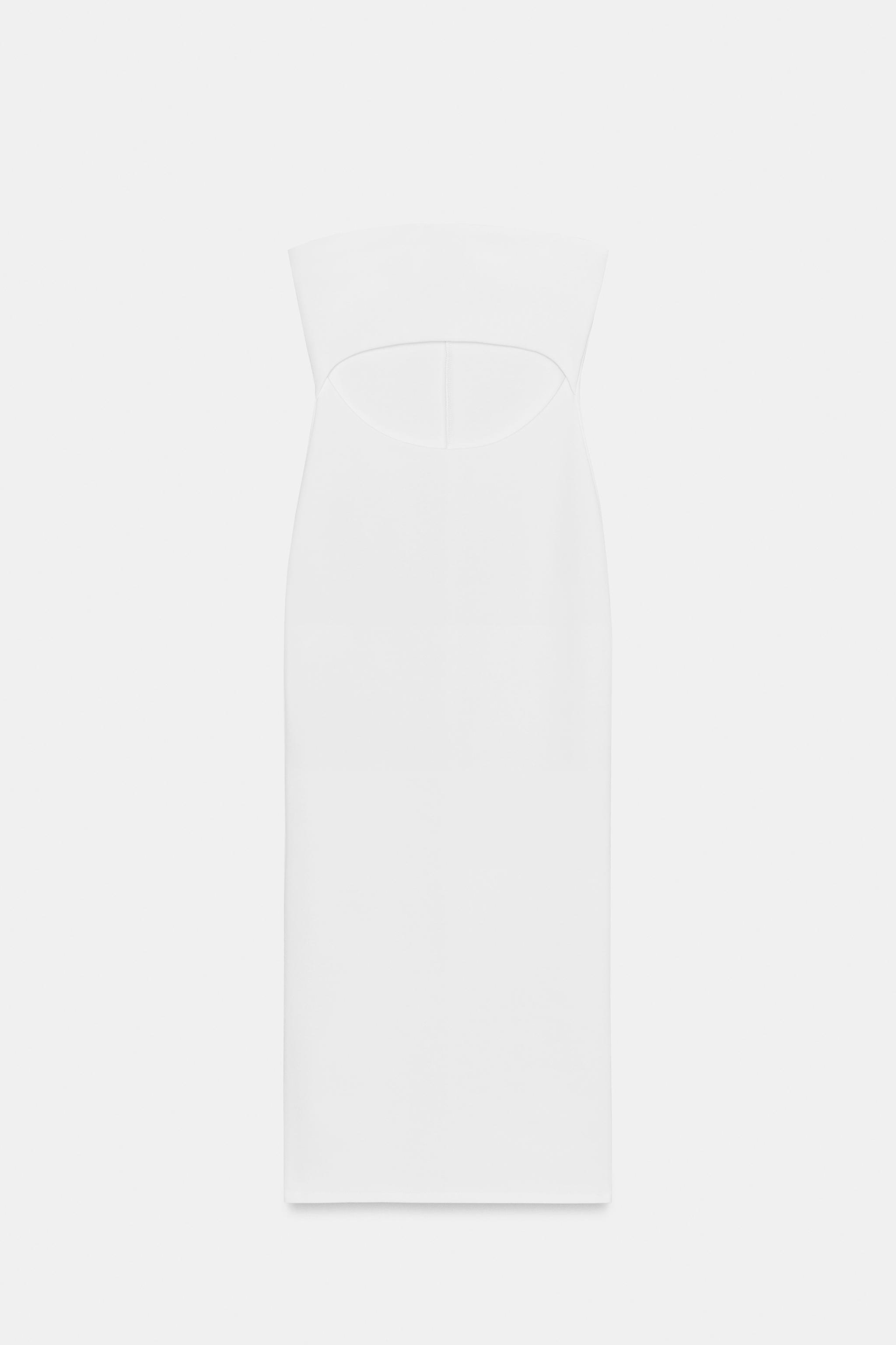 STRETCH KNIT CUT-OUT MIDI DRESS