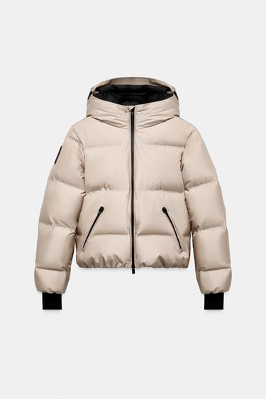 Zara WATER RESISTANT WINDPROOF RECCO® TECHNOLOGY SKI COLLECTION DOWN JACKET - Soft gold