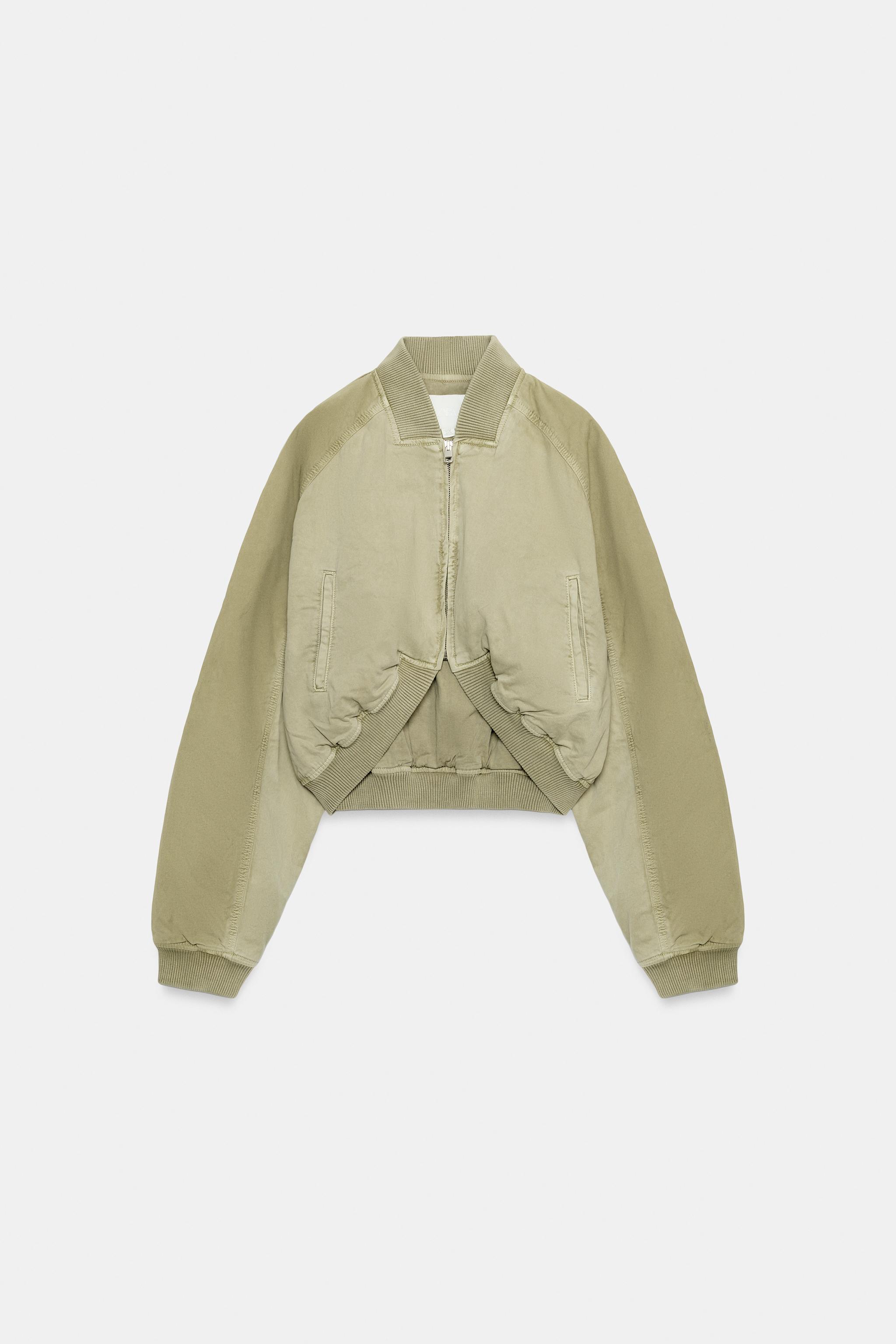 WASHED EFFECT BOMBER JACKET - Light khaki | ZARA United States