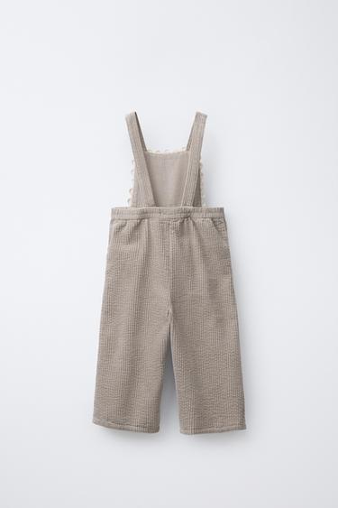 SALOPETTE LONGUE EN VELOURS CÔTELÉ ONDULÉ - Marron / Taupe de Zara - Image 1