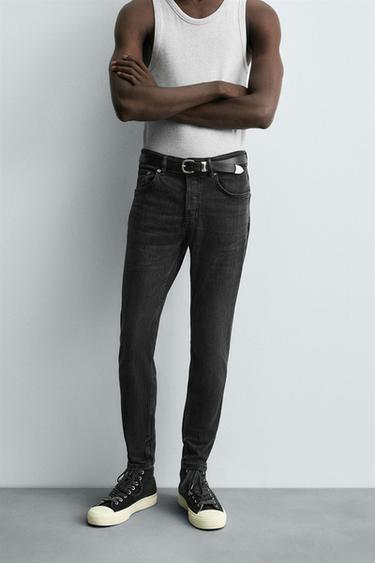 SKINNY CROPPED FIT JEANS - Charcoal by Zara