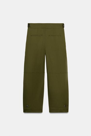 PANTALON CHINO À PASSANTS ZW COLLECTION - Vert olive de Zara - Image 6