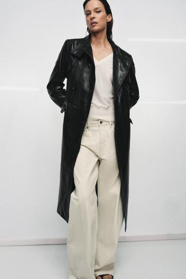 TRENCH 100% CUIR ÉPAULETTES ZW COLLECTION ÉDITION LIMITÉE - Noir de Zara - Image 3