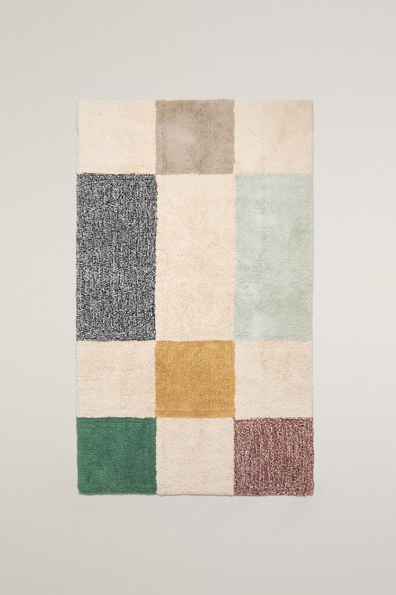 KIDS' PATCHWORK COTTON RUG - Light beige by Zara - Image 0