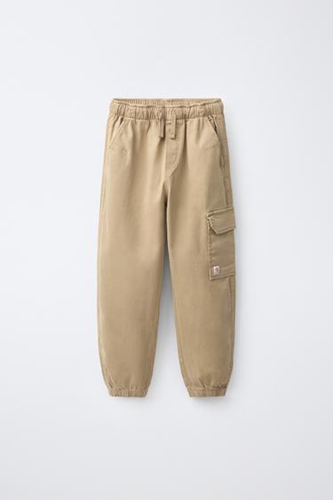 CARGO JOGGING TROUSERS - Mid-camel by Zara