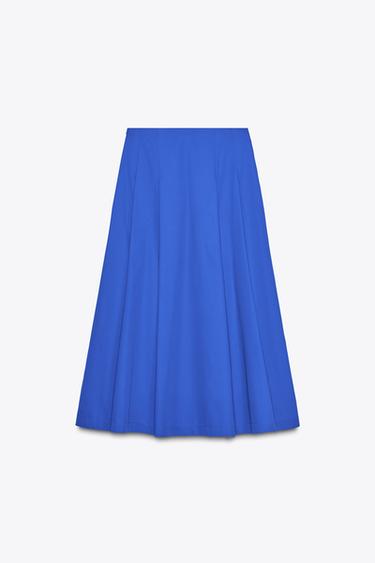 PLEATED MIDI SKIRT - Cornflower blue by Zara - Image 1