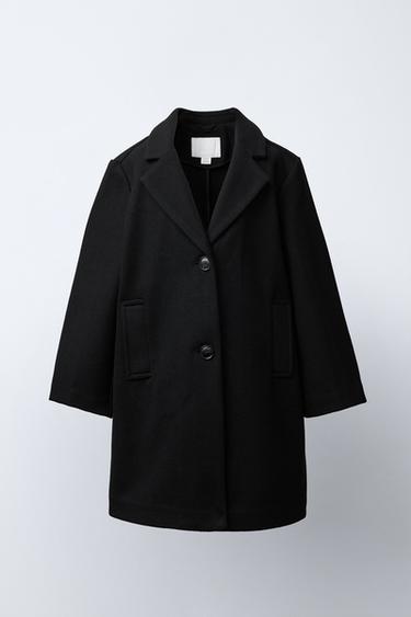 BASIC WOOL COAT - Black by Zara