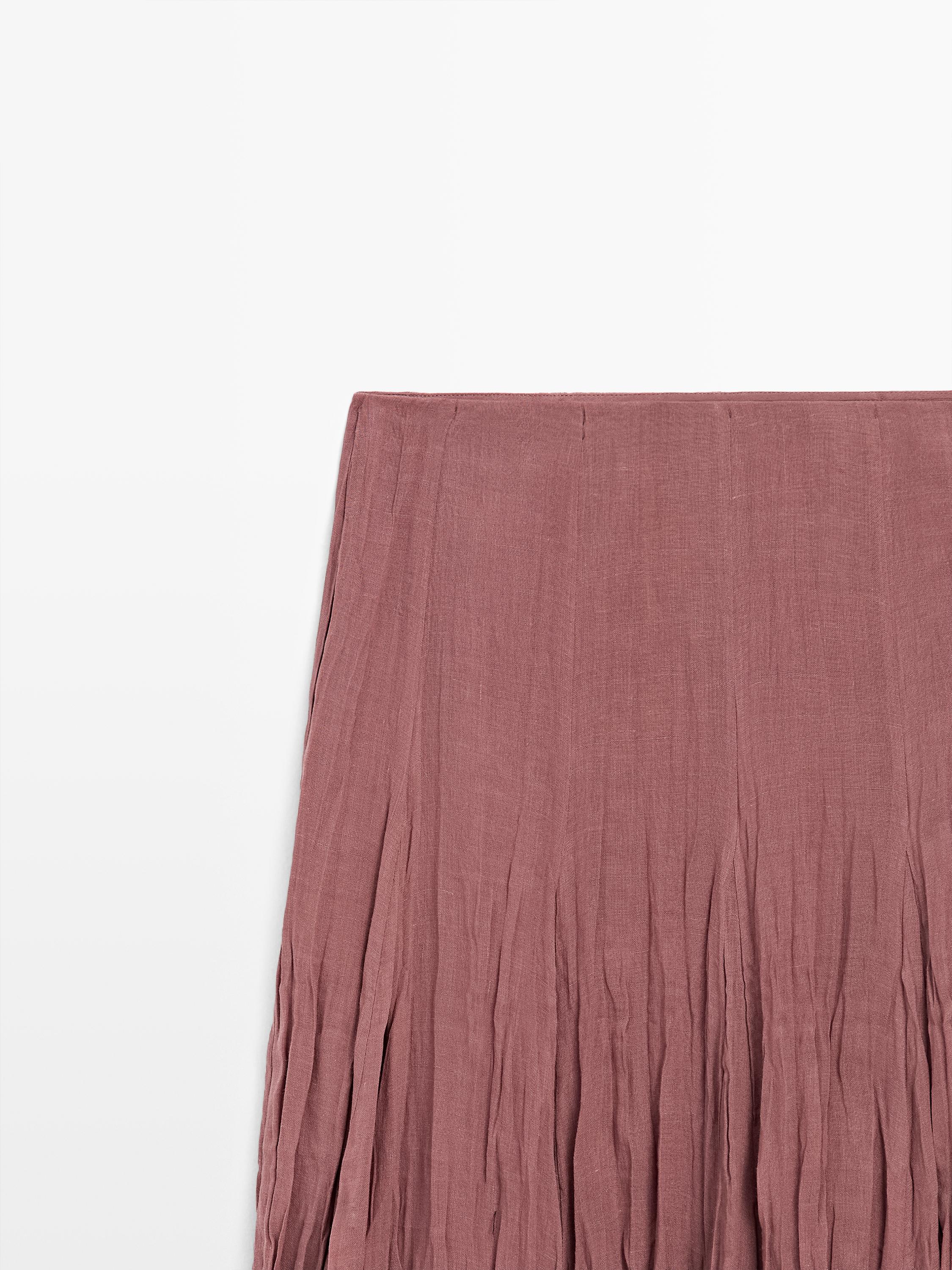 Flowing godet midi skirt