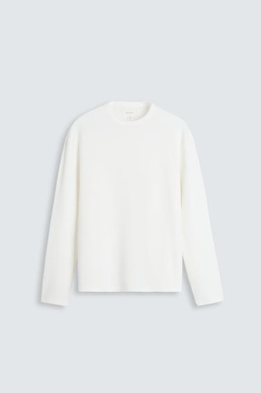 CAMISETA COM TEXTURA QUADRICULADA - Cru da Zara