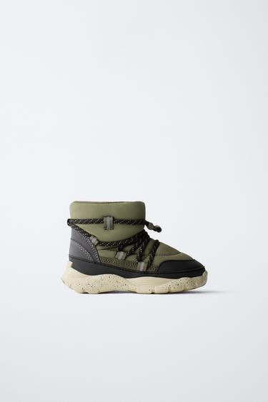 WATER-REPELLENT SNOW BOOTS - Khaki Green by Zara - Image 0