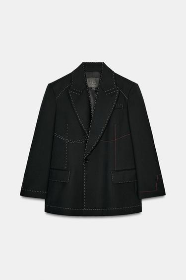 BLAZER PESPUNTES CONTRASTE ZW COLLECTION LIMITED EDITION - Negro de Zara